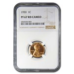 1950 Lincoln Cent PF-67 Cameo NGC (Red)