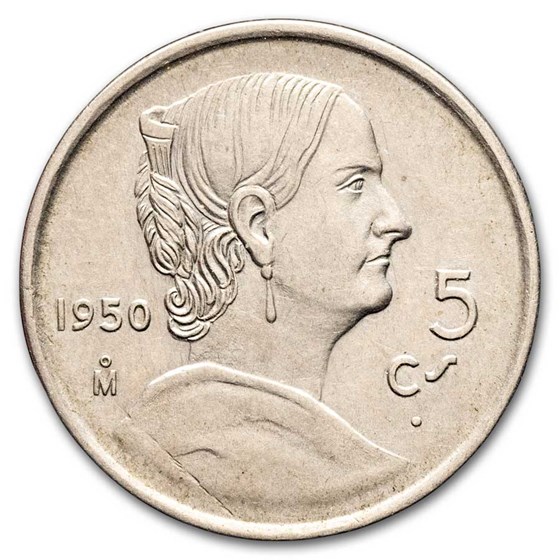 1950 Mexico Copper-Nickel 5 Centavos Avg Circ 1950 Mexico Copper-Nickel 5 Centavos Avg Circ