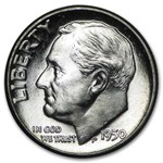 1950 Roosevelt Dime 50-Coin Roll BU