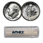 1950 Roosevelt Dime 50-Coin Roll BU