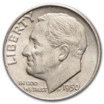 1950 Roosevelt Dime AU