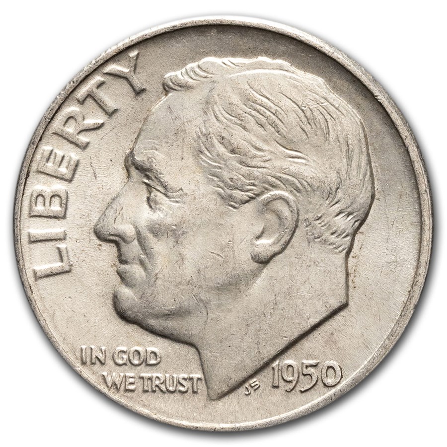 1950 Roosevelt Dime AU