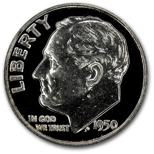1950 Roosevelt Dime Gem Proof