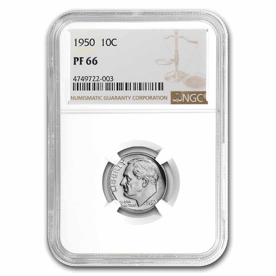 1950 Roosevelt Dime PF-66 NGC