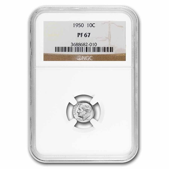 1950 Roosevelt Dime PF-67 NGC 1950 Roosevelt Dime PF-67 NGC