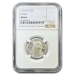 1950-S/D Washington Quarter MS-66 NGC (FS-601)