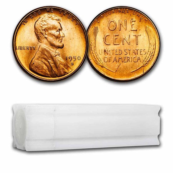 1950-S Lincoln Cent 50-Coin Roll BU 1950-S Lincoln Cent 50-Coin Roll BU