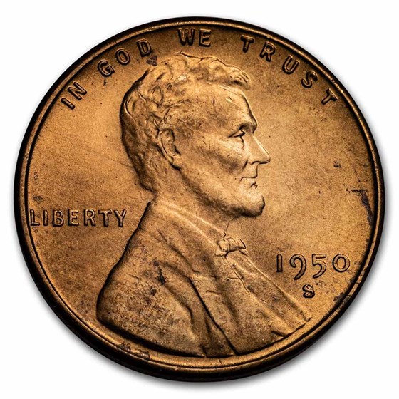 1950-S Lincoln Cent BU (Red) 1950-S Lincoln Cent BU (Red)