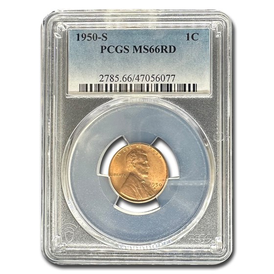 1950-S Lincoln Cent MS-66 PCGS (Red)