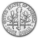1950-S Roosevelt Dime 50-Coin Roll BU