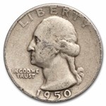 1950-S Washington Quarter 40-Coin Roll Avg Circ