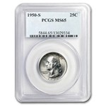 1950-S Washington Quarter MS-65 PCGS