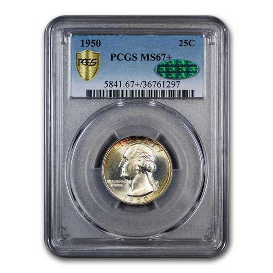 1950 Washington Quarter MS-67+ PCGS CAC 1950 Washington Quarter MS-67+ PCGS CAC