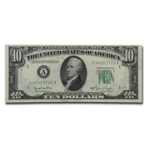 1950's $10 FRN AU/CU 1950's $10 FRN AU/CU