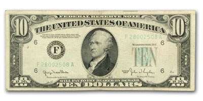 1950's $10 FRN VG/VF (District of Our Choice) 1950's $10 FRN VG/VF (District of Our Choice)