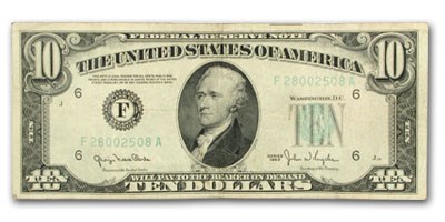1950's $10 FRN VG/VF (District of Our Choice)