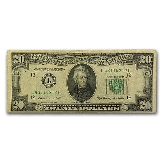 1950s $20 FRN VG/VF