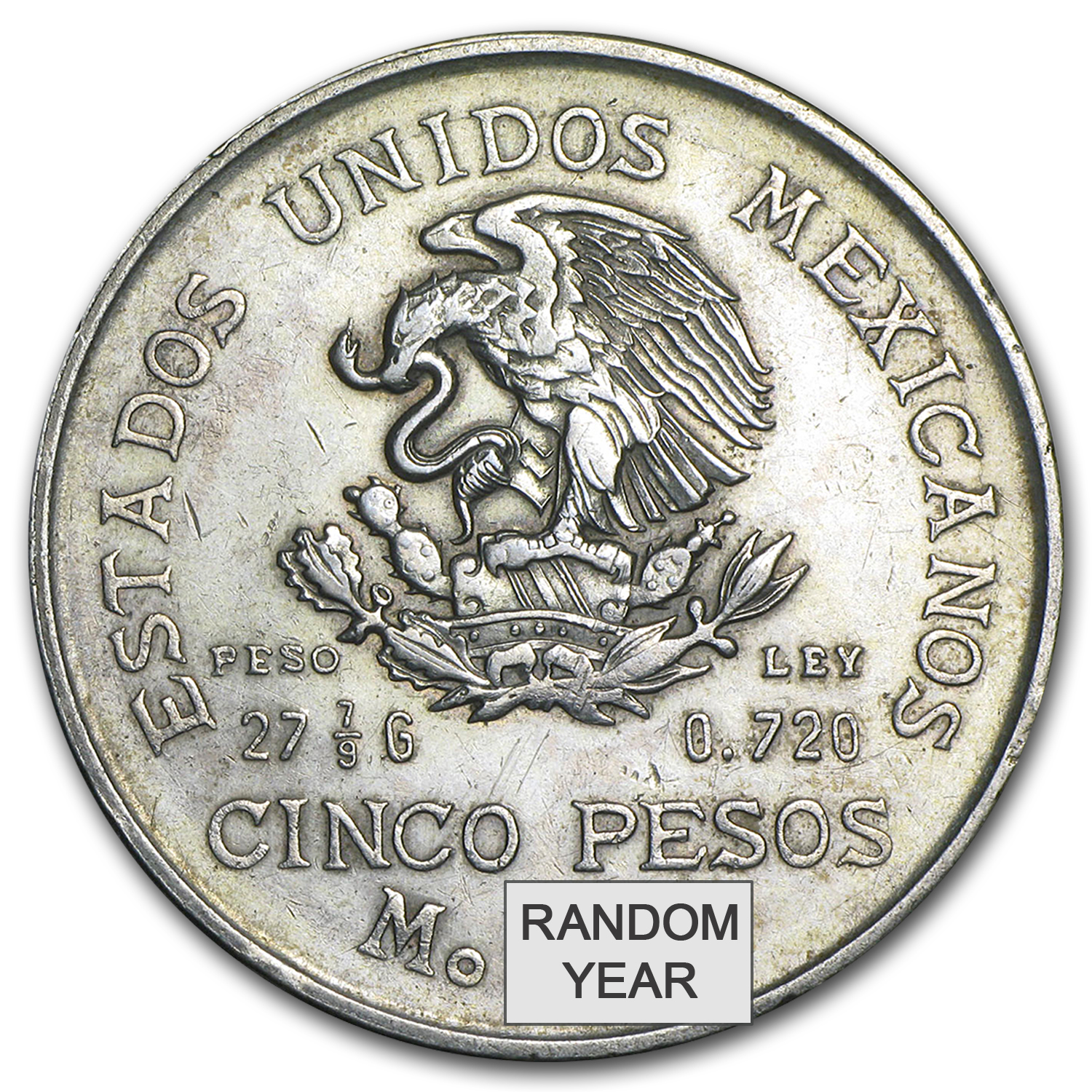 Buy 1951-1954 Mexico Silver 5 Pesos Hidalgo XF/AU | APMEX