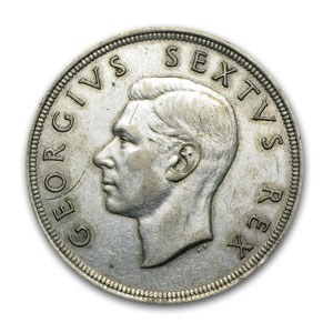 1951-1960 South Africa Silver 5 Shillings EF/AU 1951-1960 South Africa Silver 5 Shillings EF/AU