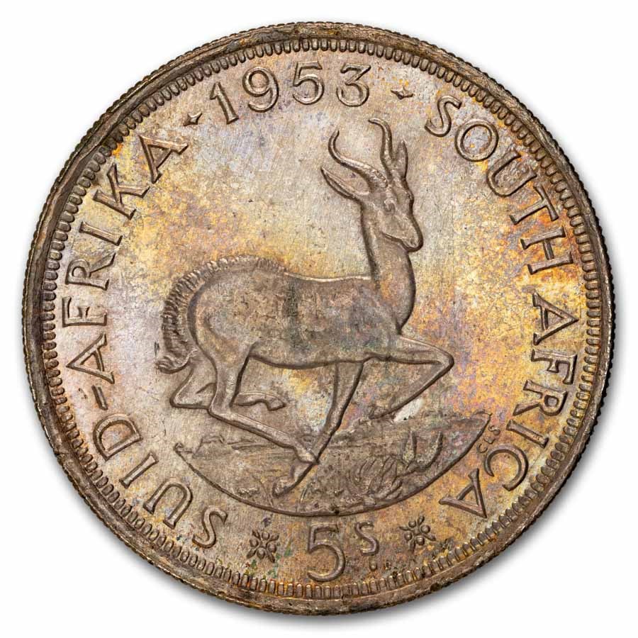1951-1960 South Africa Silver 5 Shillings XF/AU