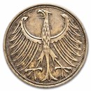 1951-1974 Germany Silver 5 Deutsche Mark Avg Circ