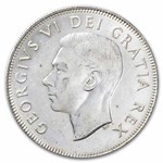 1951 Canada Silver 50 Cents George VI AU