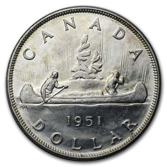 1951 Canada Silver Dollar George VI AU 1951 Canada Silver Dollar George VI AU