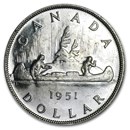 1951 Canada Silver Dollar George VI BU