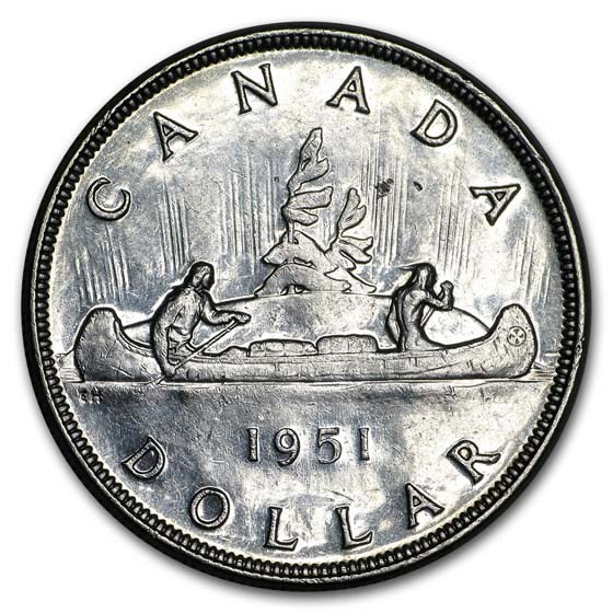 1951 Canada Silver Dollar George VI XF 1951 Canada Silver Dollar George VI XF