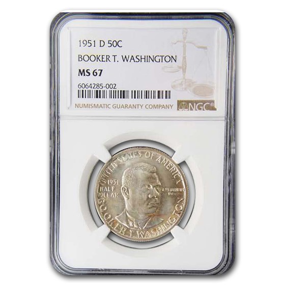 1951-D Booker T. Washington Half Dollar Commem MS-67 NGC 1951-D Booker T. Washington Half Dollar Commem MS-67 NGC