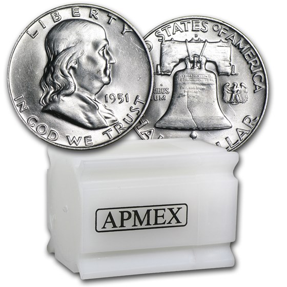 1951-D Franklin Half Dollar 20-Coin Roll BU 1951-D Franklin Half Dollar 20-Coin Roll BU