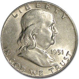 1951-D Franklin Half Dollar AU