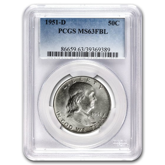 1951-D Franklin Half Dollar MS-63 PCGS (FBL) 1951-D Franklin Half Dollar MS-63 PCGS (FBL)