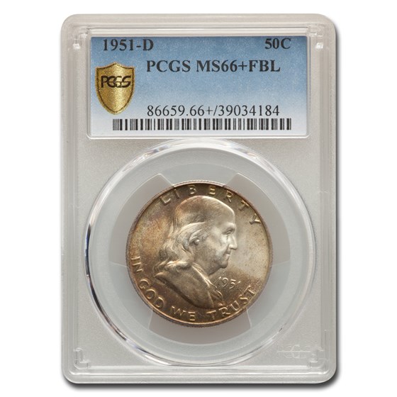1951-D Franklin Half Dollar MS-66+ PCGS (FBL) 1951-D Franklin Half Dollar MS-66+ PCGS (FBL)