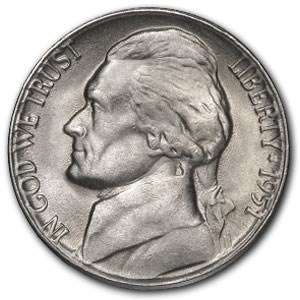 1951-D Jefferson Nickel BU 1951-D Jefferson Nickel BU