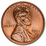 1951-D Lincoln Cent 50-Coin Roll BU