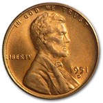 1951-D Lincoln Cent BU (Red)