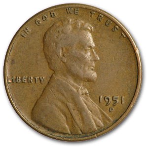 1951-D Lincoln Cent Fine+ 1951-D Lincoln Cent Fine+