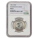 1951-D Washington Carver Commemorative Half Dollar MS-67 NGC
