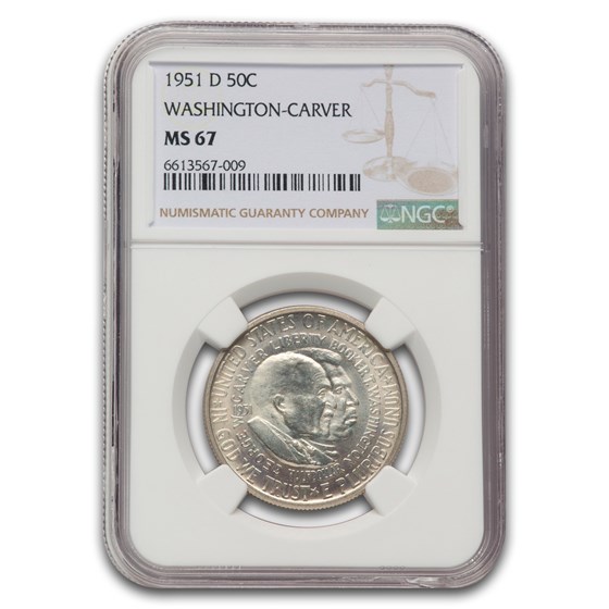 1951-D Washington Carver Commemorative Half Dollar MS-67 NGC