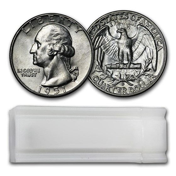 1951-D Washington Quarter 40-Coin Roll BU 1951-D Washington Quarter 40-Coin Roll BU