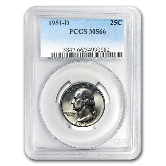 1951-D Washington Quarter MS-66 PCGS 1951-D Washington Quarter MS-66 PCGS