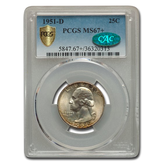 1951-D Washington Quarter MS-67+ PCGS CAC 1951-D Washington Quarter MS-67+ PCGS CAC