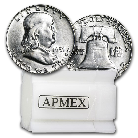 1951 Franklin Half Dollar 20-Coin Roll BU 1951 Franklin Half Dollar 20-Coin Roll BU