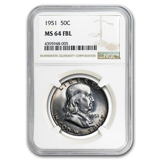 1951 Franklin Half Dollar MS-64 NGC (FBL) 1951 Franklin Half Dollar MS-64 NGC (FBL)