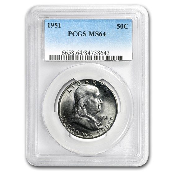 1951 Franklin Half Dollar MS-64 PCGS 1951 Franklin Half Dollar MS-64 PCGS