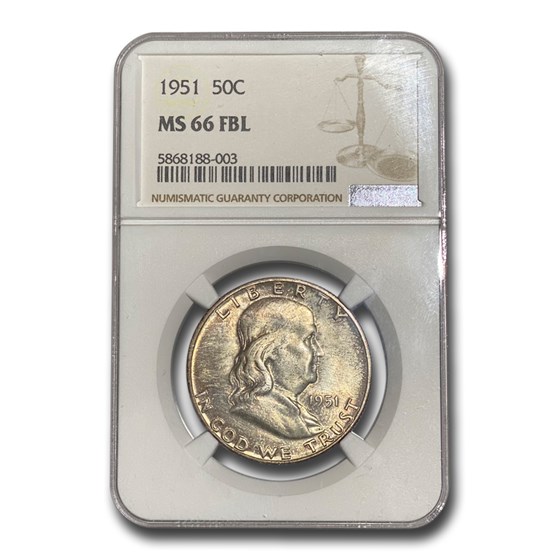 1951 Franklin Half Dollar MS-66 NGC (FBL) 1951 Franklin Half Dollar MS-66 NGC (FBL)
