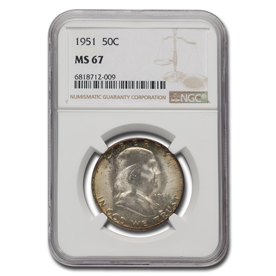 1951 Franklin Half Dollar MS-67 NGC 1951 Franklin Half Dollar MS-67 NGC