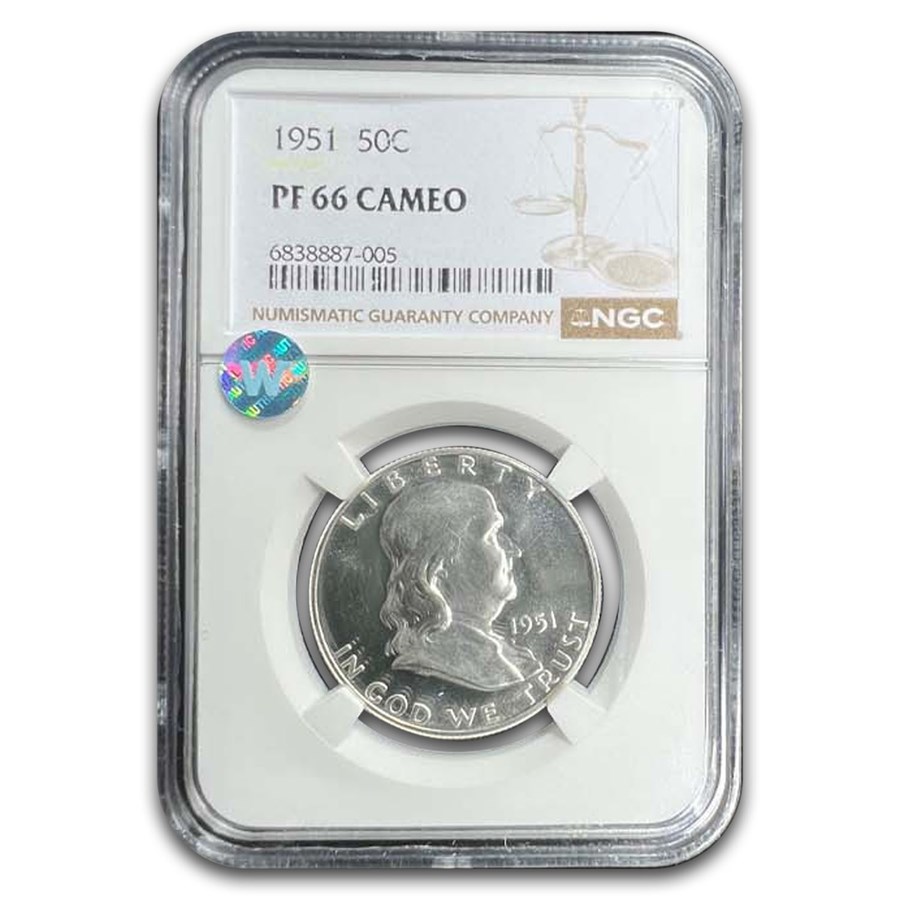 1951 Franklin Half Dollar PF-66 Cameo NGC