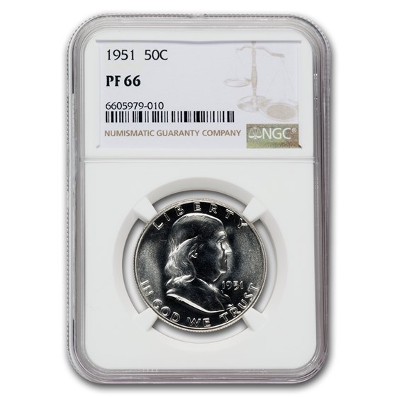 1951 Franklin Half Dollar PF-66 NGC 1951 Franklin Half Dollar PF-66 NGC